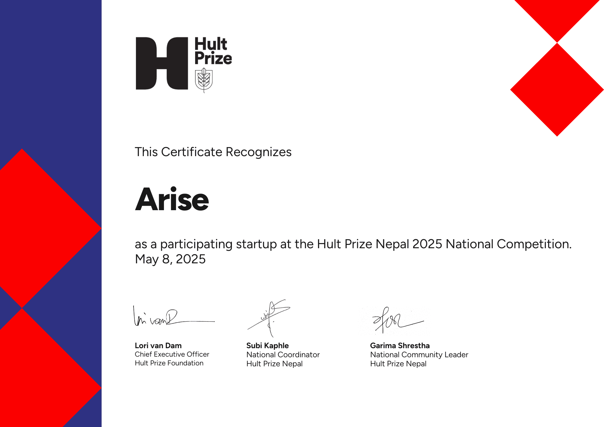 ARISE, Hult Prize project